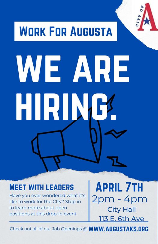 City to Host Work for Augusta Event on Thursday, April 7, 2022